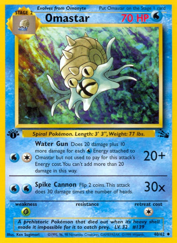 Omastar · Fossil · カード番号40 · 英語 · normal · standard
