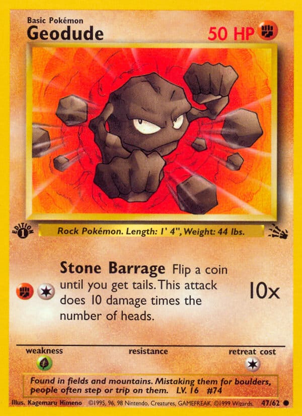 Geodude · Fossil · カード番号47 · 英語 · normal · standard