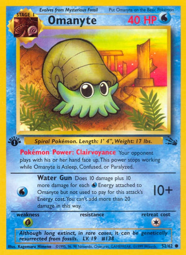 Omanyte · Fossil · カード番号52 · 英語 · normal · standard