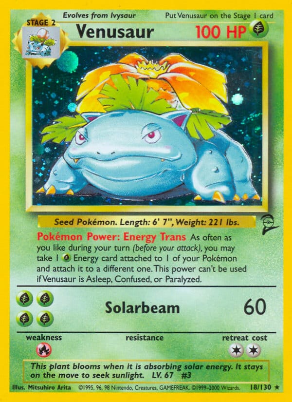 Venusaur · Base Set 2 · カード番号18 · 英語 · holo · standard