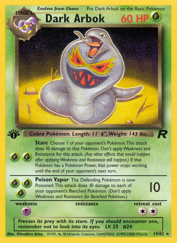Dark Arbok · Team Rocket · カード番号19 · 英語 · normal · standard