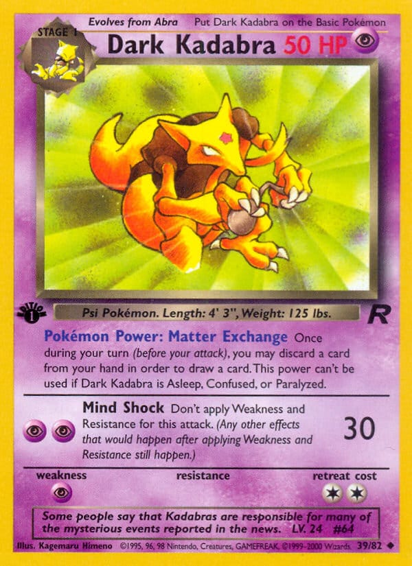 Dark Kadabra · Team Rocket · カード番号39 · 英語 · normal · standard